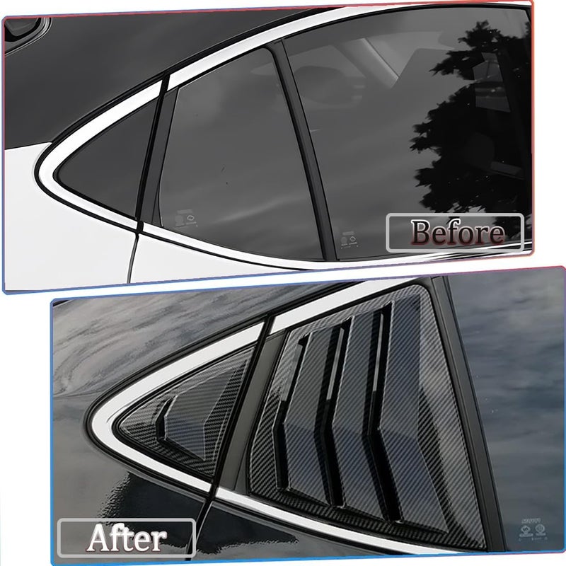 MUXEE Window Louver， 2Pcs Side Vent Window Louvers for Toyota Camry 2025 2026, ABS Print Sport Window Decorative Covers, Exterior Trim Accessories - Carbon Fiber - Image 3